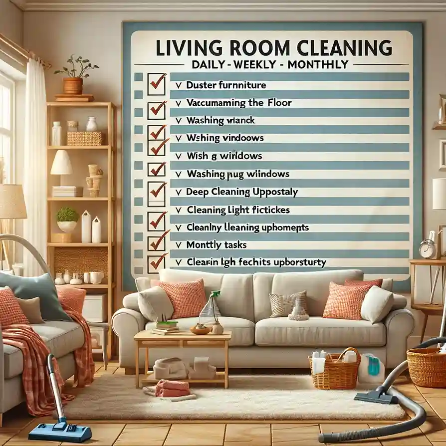 deep clean living room checklist