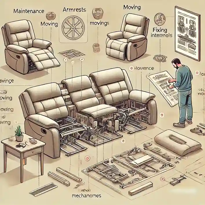 how to dismantle a 3 seater recliner sofa