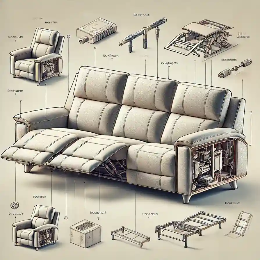 how to disassemble a 3 seater recliner sofa