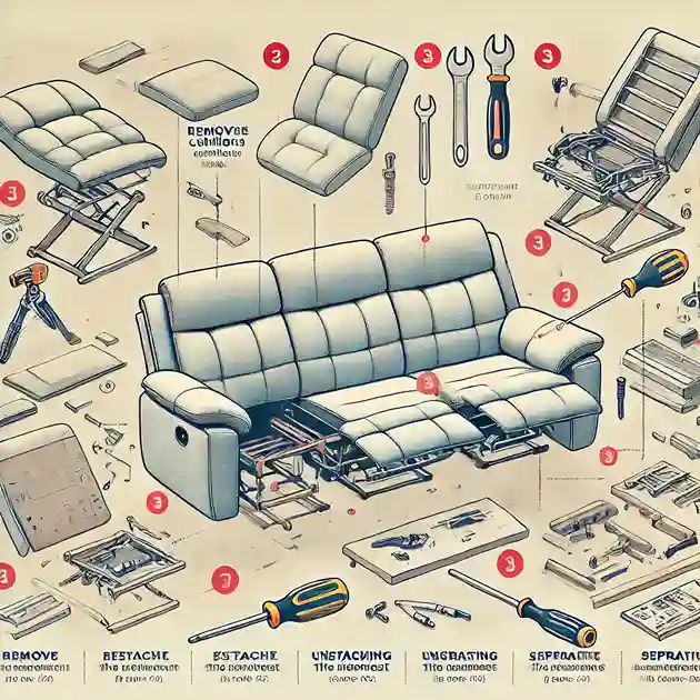 how to separate a 3 seater recliner