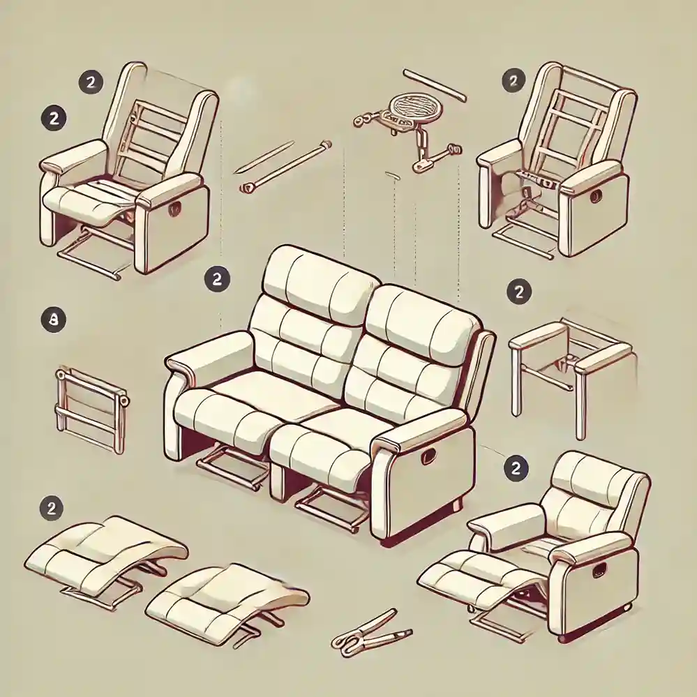 how to dismantle a 3 seater recliner sofa