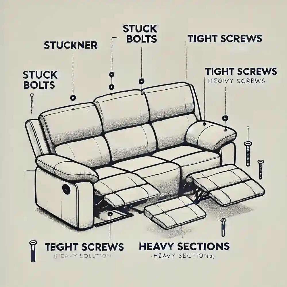 how to dismantle a 3 seater recliner sofa